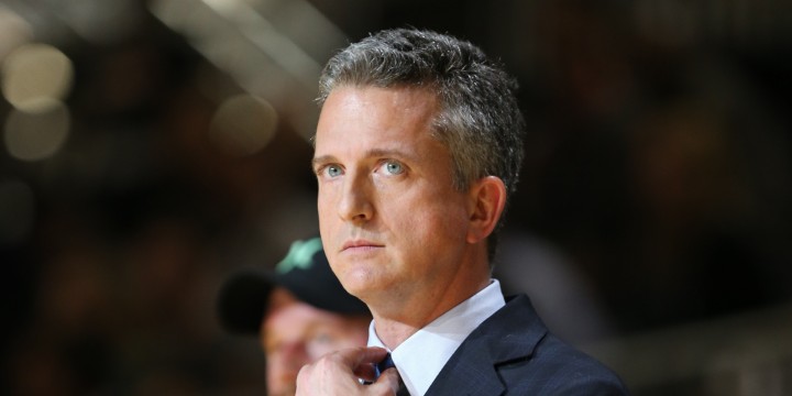 NEW ORLEANS, LA - FEBRUARY 14: ESPN TV Personality Bill Simmons Coach of the West Team reacts to a play during the Sprint NBA All-Star Celebrity Game at Sprint Arena during the 2014 NBA All-Star Jam Session at the Ernest N. Morial Convention Center on February 14, 2014 in New Orleans, Louisiana. NOTE TO USER: User expressly acknowledges and agrees that, by downloading and/or using this photograph, user is consenting to the terms and conditions of the Getty Images License Agreement.  Mandatory Copyright Notice: Copyright 2014 NBAE (Photo by Joe Murphy/NBAE via Getty Images)